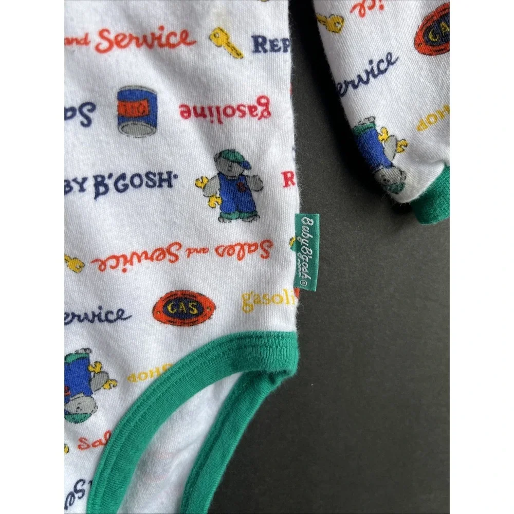 Rare Vintage 90's OshKosh Baby Vestbak Car Mechanic Overalls Set Sz 3-6 Mnths